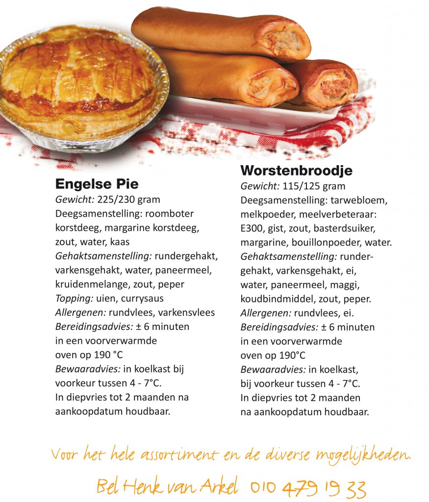 worstenbroodjes en engelse pie